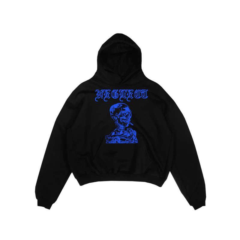 BLACK BURNING CIGARETTE HEAVYWEIGHT HOODIE