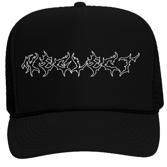 BLACK OUTLINE LOGO TRUCKER HAT